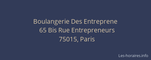 Boulangerie Des Entreprene