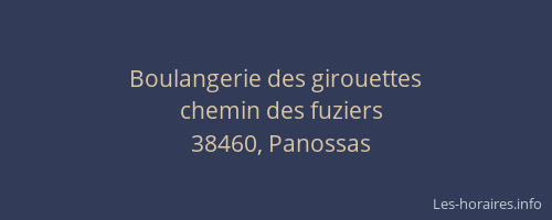 Boulangerie des girouettes