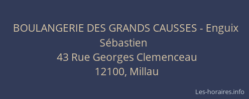 BOULANGERIE DES GRANDS CAUSSES - Enguix S&eacute;bastien