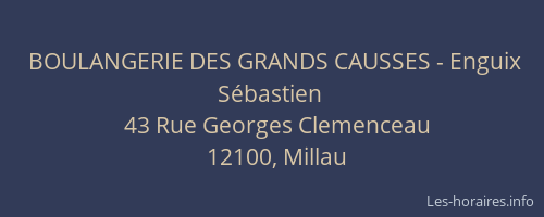 BOULANGERIE DES GRANDS CAUSSES - Enguix Sébastien