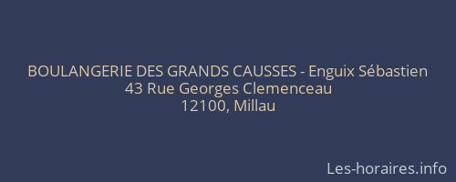 BOULANGERIE DES GRANDS CAUSSES - Enguix Sébastien