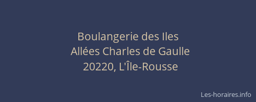 Boulangerie des Iles