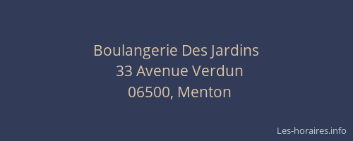 Boulangerie Des Jardins