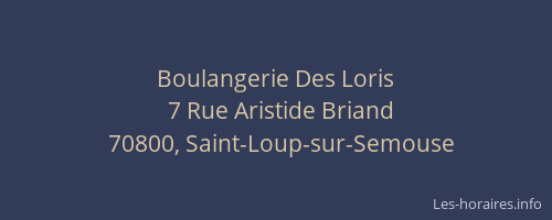 Boulangerie Des Loris