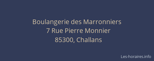 Boulangerie des Marronniers