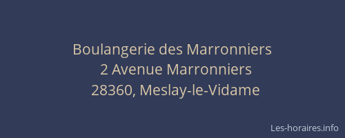 Boulangerie des Marronniers