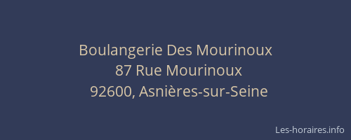 Boulangerie Des Mourinoux