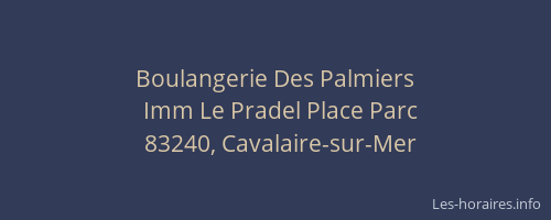 Boulangerie Des Palmiers