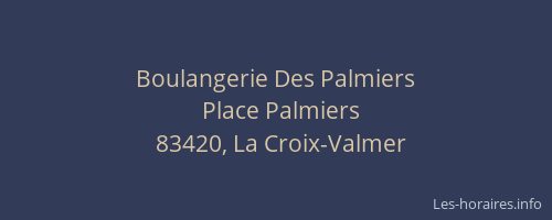 Boulangerie Des Palmiers