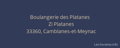 Boulangerie des Platanes