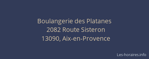 Boulangerie des Platanes