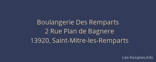 Boulangerie Des Remparts