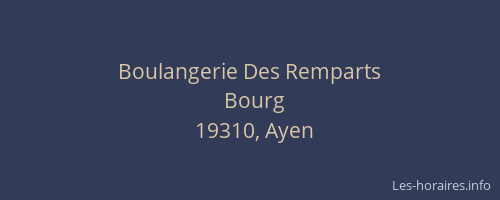 Boulangerie Des Remparts