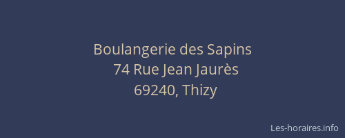 Boulangerie des Sapins