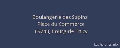 Boulangerie des Sapins