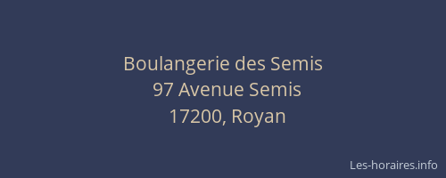 Boulangerie des Semis