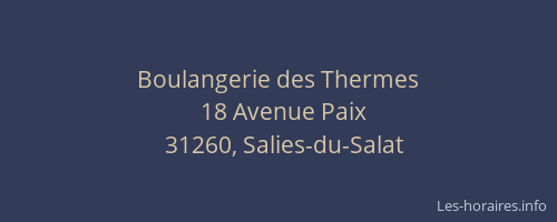 Boulangerie des Thermes