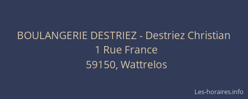 BOULANGERIE DESTRIEZ - Destriez Christian