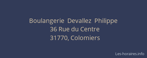 Boulangerie  Devallez  Philippe