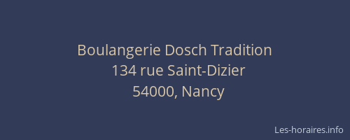 Boulangerie Dosch Tradition