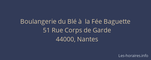 Boulangerie du Blé à  la Fée Baguette