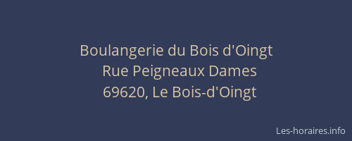 Boulangerie du Bois d'Oingt