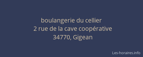 boulangerie du cellier