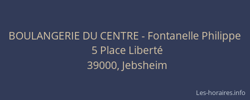 BOULANGERIE DU CENTRE - Fontanelle Philippe