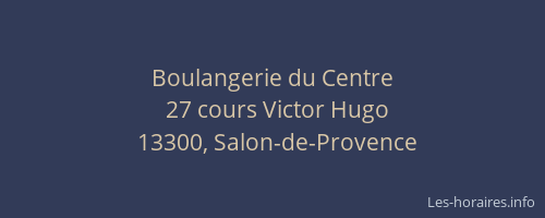 Boulangerie du Centre