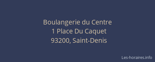 Boulangerie du Centre