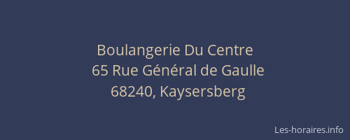 Boulangerie Du Centre