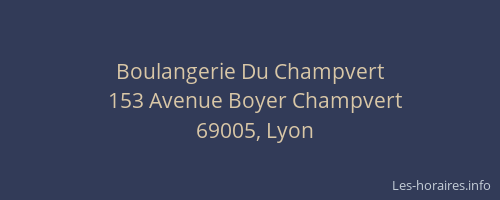 Boulangerie Du Champvert