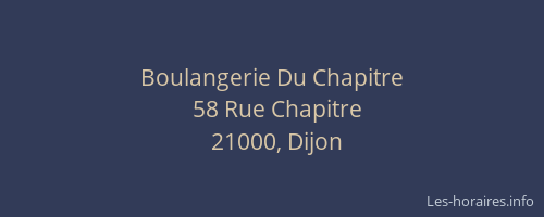 Boulangerie Du Chapitre
