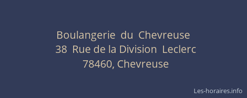 Boulangerie  du  Chevreuse