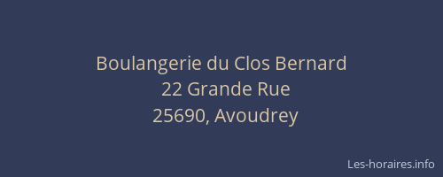 Boulangerie du Clos Bernard