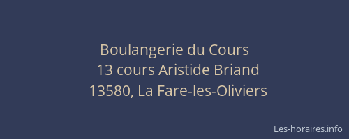 Boulangerie du Cours