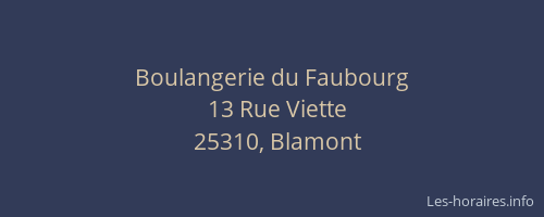 Boulangerie du Faubourg