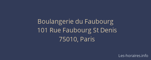 Boulangerie du Faubourg