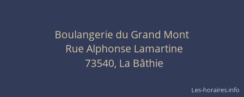 Boulangerie du Grand Mont