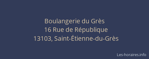 Boulangerie du Grès