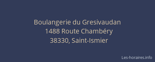 Boulangerie du Gresivaudan