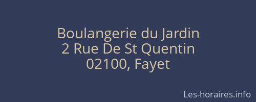 Boulangerie du Jardin