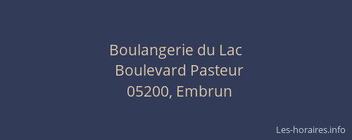 Boulangerie du Lac