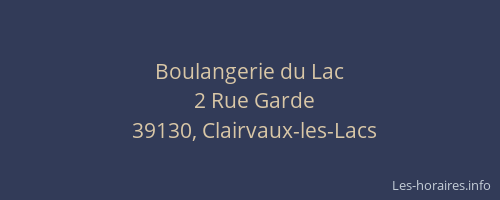 Boulangerie du Lac