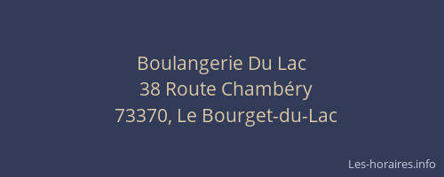 Boulangerie Du Lac