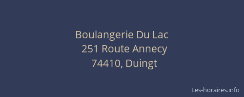 Boulangerie Du Lac