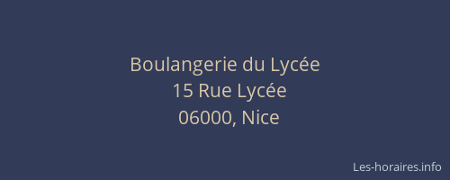 Boulangerie du Lycée