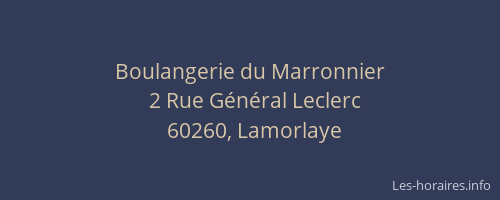 Boulangerie du Marronnier