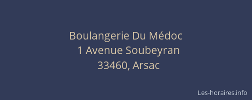Boulangerie Du M&eacute;doc
