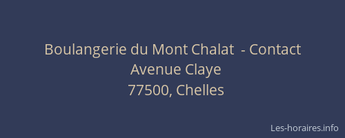 Boulangerie du Mont Chalat  - Contact